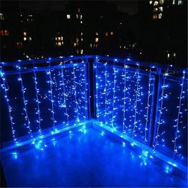 Rideau de fenêtre LED, guirlande lumineuse de noël, 31v dc, étoile  scintillante, 3M x 3M, 6M x 3M, 600LED pour Noël - Bleu