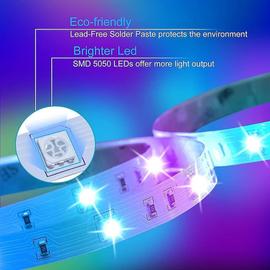 LED 20M LED RGB LED Chambre Bande Lumineuse Flexible Multicolore, Contrôlé  par APP du Smartphone, Synchroniser avec Rythme de Musique/Fonction de  Minuterie，5050RGB IP20