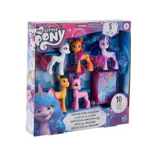 Coffret My Little Pony 5 Poneys 8 Cm : Sunny Starscout - Hitch Trailblazer - Zipp Storm - Izzy Moonbow - Princess Petals + Carte Tigre