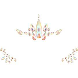 Autocollants de Festival de Gemme de Visage Stickers en Strass Temporaires  Lumineux Bijoux en Cristal Acrylique Accessoires Scintillants de Visage de  Sirène Imperméables Phosphorescents (Style Mignon)