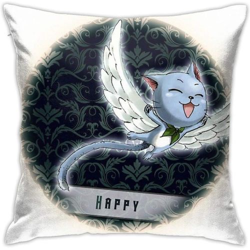 Housses De Coussin Décoratives Pour La Maison, Oreiller Fairy Tail ? Happy Decor, Oreiller Pour La Famille Et Les Amis, 45,7 X 45,7 Cm