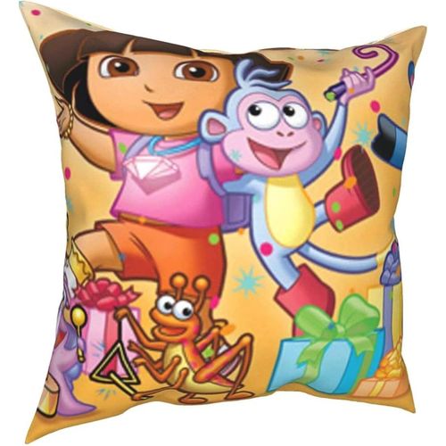 Oreillers Dora L'exploratrice Quatre Saisons, Confortables, Doux Et Doux Pour La Peau, Adaptés Aux Canapés-Lits, Voitures, Dora 45,7 X 45,7 Cm