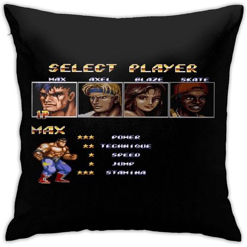 Maison, Jeux Et Streets Of Rage 2 Select Max Taies D'oreiller, Taies D'oreiller De Sol, Coussins De Canapé, Housses De Coussin 45,7 X 45,7 Cm