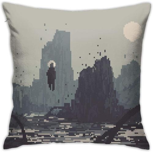 Maison & Jeux & Pixel Art Paysage 001 Taies D'oreiller, Taies D'oreiller De Sol, Coussins De Canapé Housses De Coussin-10 18""X18""