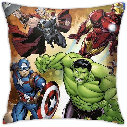 Marvel Avengers Assemble Housses De Coussin Taies D'oreiller Décoratives Douces Pour Canapé, Lit, Canapé 18 ""X 18""