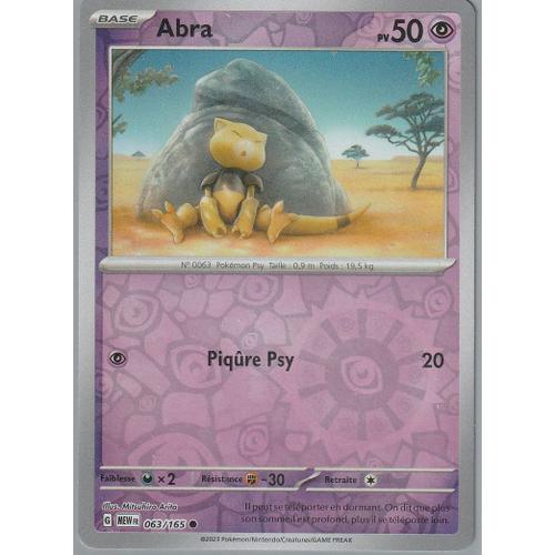 Carte Pokémon - Abra - 063/165 - Reverse - Ev3,5 151 Mew