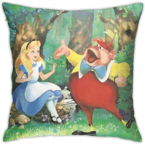 Housse De Taie D'oreiller Alice Au Pays Des Merveilles, Décorative, Pour Canapé, Siège De Voiture, Douce, 18x18 Pouces, 18x18