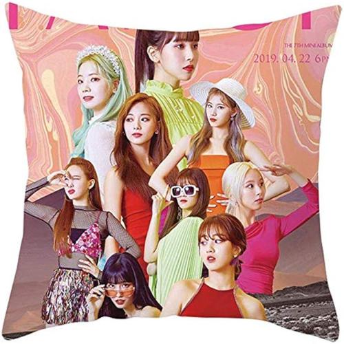 Kpop Twice Double Face Photo Hold Oreiller Traversin Canapé Coussin Taie D'oreiller (H03-Decor) -H04- 18"X18