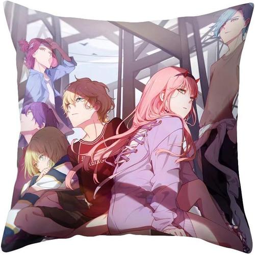 Zero Two Darling In The Franxx Manga Housse De Coussin Câlins En Polyester Pour Cosplay 45,7 X 45,7 Cm