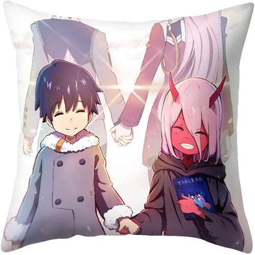 Zero Two Darling In The Franxx Manga Housse De Coussin Câlins En Polyester Pour Cosplay 45,7 X 45,7 Cm