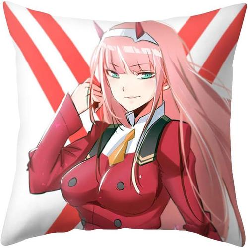 Zero Two Darling In The Franxx Manga Housse De Coussin Câlins En Polyester Pour Cosplay 45,7 X 45,7 Cm