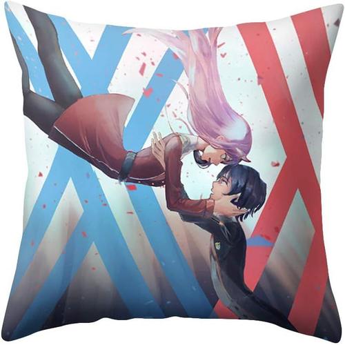 Zero Two Darling In The Franxx Manga Housse De Coussin Câlins En Polyester Pour Cosplay 45,7 X 45,7 Cm