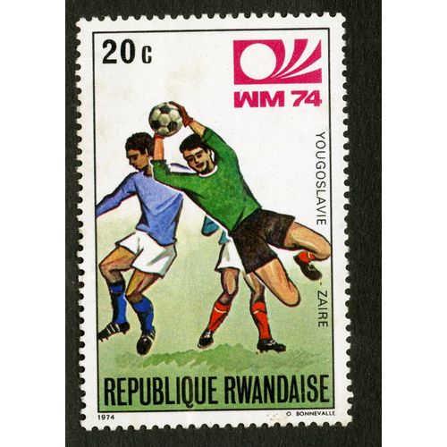 Timbre Non Oblitéré République Rwandaise, Wm 74, Yougoslavie-Zaire, 20 C 1974