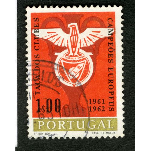 Timbre Oblitéré Portugal, Taça Dos Clubes Campeoes Europeus 1961-1962, 1s00
