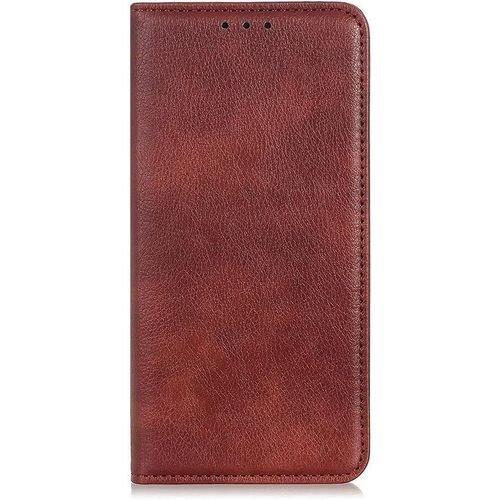 Coque Pour Honor X6, Housse En Cuir Pu Premium Portefeuille De Protection, Flip Case Premium Avec Emplacement De Cartes.(Brun)