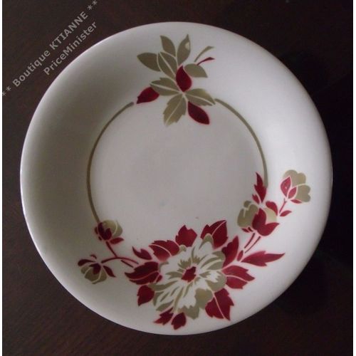 Lot 6 Assiettes Anciennes - Faïence Craquelée - Moulin Des Loups & Hamage - Orchies - Diamètre 23 Cm - Vintage - Retro