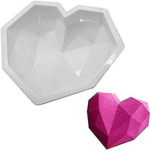 Moule 3D Silicone Individuel 8 Coeurs bombée Diamant Facette en