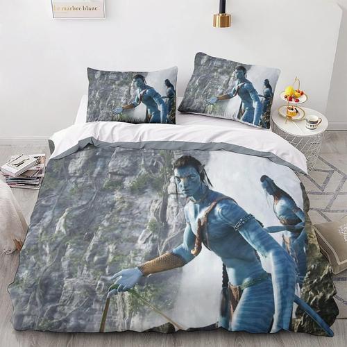 Avatar Christmas Duvet Cover Set Inch 3 Piece Printing Anime Character Soft Comfortable With Zipper Closure For Kids Teens Adult