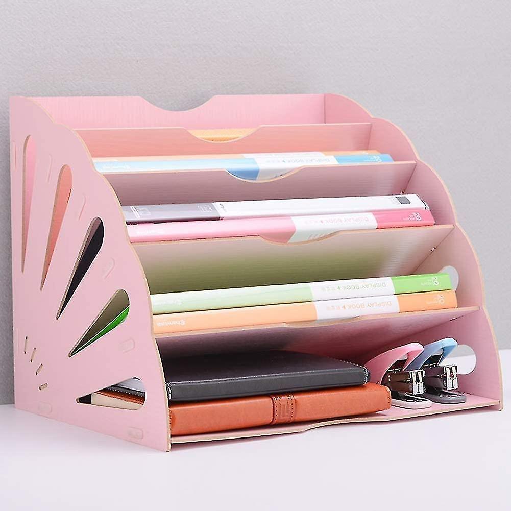 Organisateur de Fichiers, Trieur en Bois Classement Papier Bureau Rangement  pour Papier A4, Magazine et Document(34 28 28cm)