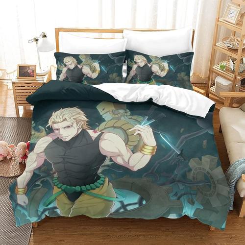 Jojo's Bizarre Adventure Duvet Cover Printed Bedding Microfiber Anime Characters Quilt Cover With Zipper Closure Ties Pillow Shame