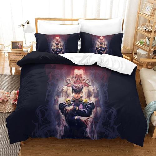Jojo's Bizarre Adventure Duvet Cover Printed Bedding Set 3pcs With Pillow Case Microfiber Anime Characters Quilt Cover With Zipper