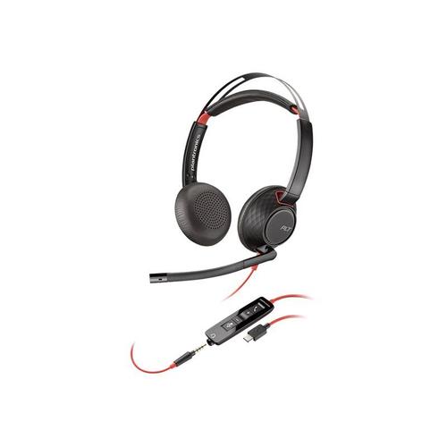 Poly Blackwire 5220 - 5200 Series - micro-casque - sur-oreille - filaire - jack 3,5mm, USB-C