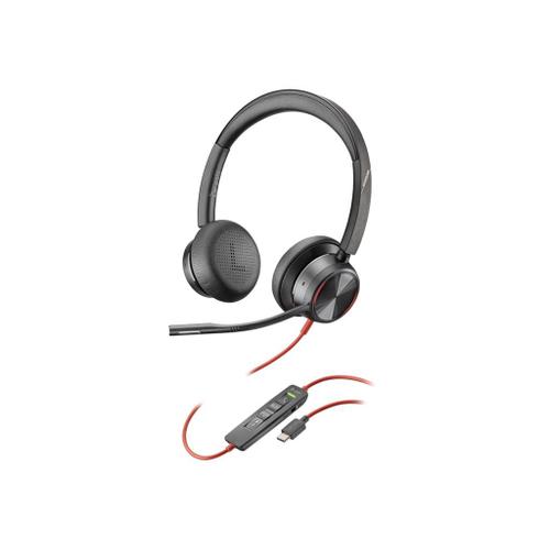 Poly Blackwire 8225 - Micro-casque - sur-oreille - filaire - Suppresseur de bruit actif - USB-C - certifié Zoom