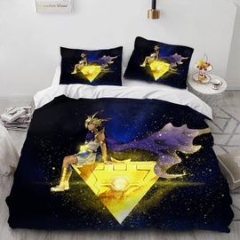 Yu Gi Card Game Blue Eyes Dragon Anime Duvet Covers Soft Microfiber Washed Duvet Cover Set 3 Pieces With Zipper Closure Beding