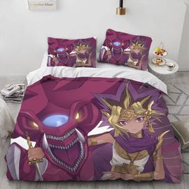 Yu Gi Card Game Blue Eyes Dragon Anime Duvet Covers Soft Microfiber Washed Duvet Cover Set 3 Pieces With Zipper Closure Beding