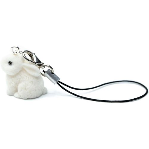 Asas456-Pendentif Pour Téléphone Portable En Forme De Lapin-Flocage De Pâques-Blanc-Fabriqué À La Main-Bijou De Téléphone Portable-Porte-Clés,20mm,Plastique,Floc