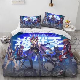 Yu Gi Card Game Blue Eyes Dragon Anime Duvet Covers Soft Microfiber Washed Duvet Cover Set 3 Pieces With Zipper Closure Beding