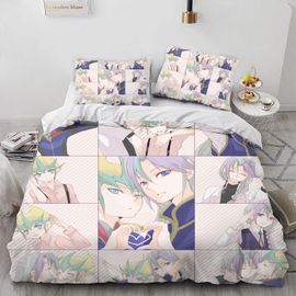 Yu Gi Card Game Blue Eyes Dragon Anime Duvet Covers Soft Microfiber Washed Duvet Cover Set 3 Pieces With Zipper Closure Beding