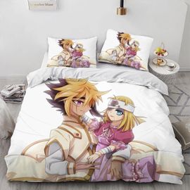 Yu Gi Card Game Blue Eyes Dragon Anime Duvet Covers Soft Microfiber Washed Duvet Cover Set 3 Pieces With Zipper Closure Beding