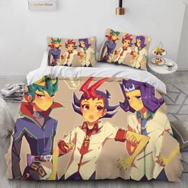 Yu Gi Card Game Blue Eyes Dragon Anime Duvet Covers Soft Microfiber Washed Duvet Cover Set 3 Pieces With Zipper Closure Beding