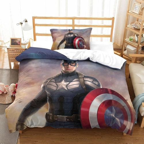 Captain America Printed Duvet Cover Set Bedding Set For Kids Boys Girls Adult Teens Marvel Comics Bedroom Decor Quilt Cover