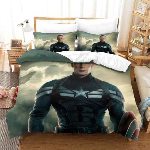 Captain America Printed Duvet Cover Set Bedding Set For Kids Boys Girls Adult Teens Marvel Comics Bedroom Decor Quilt Cover