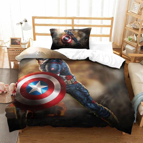 Captain America Printed Duvet Cover Set Bedding Set For Kids Boys Girls Adult Teens Marvel Comics Bedroom Decor Quilt Cover