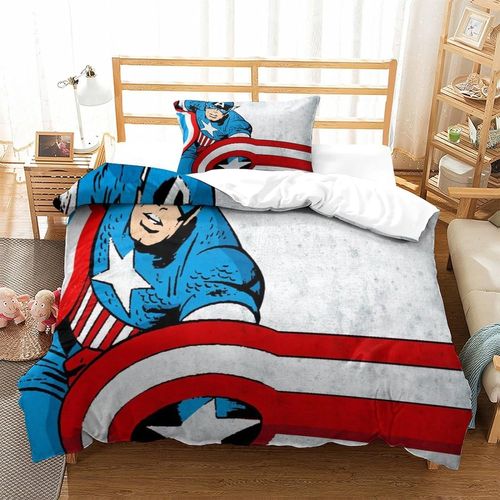 Captain America Printed Duvet Cover Set Bedding Set For Kids Boys Girls Adult Teens Marvel Comics Bedroom Decor Quilt Cover