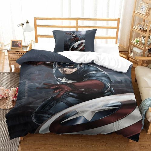 Captain America Printed Duvet Cover Set Bedding Set For Kids Boys Girls Adult Teens Marvel Comics Bedroom Decor Quilt Cover