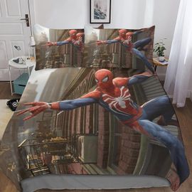 Spider Man Duvet Quilt Cover 3 Piece Set Soft Microfiber Comforter Covers For Kids Teens Adults Marvel Movie Characters Premium
