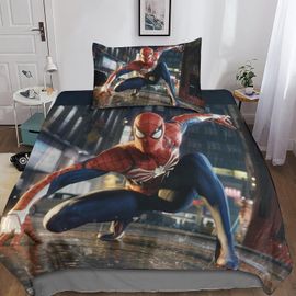 Spider Man Duvet Cover Set Marvel Movie Characters 3 Piece Set With Zipper Closure For Teens Bedding Set With Zipper Closure Quil