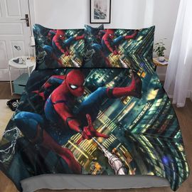 Spider Man Duvet Cover 3 Piece Set Marvel Movie Characters Various Cartoon Characters Bedding Set For Boys Girls Cover Quilt Cover
