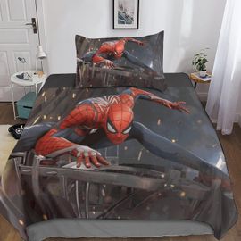 Spider Man Duvet Cover 3 Piece Set One-Sided Marvel Movie Characters Pattern Bedding Set Soft Lightweight Microfiber Quilt Cover