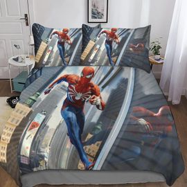 Spider Man Duvet Cover Set 3 Piece Set Marvel Movie Characters Bedding Sets With Zipper Closure Festival Bedding Quilt Cover