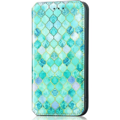 Coque Pour Honor X6 / Honor X8 5g / Honor 70 Lite Etui Portefeuille, Elegant En Motifs Colores Antichoc Cuir Pu Flip Case, Protection Housse Avec Carte Fentes/Stand - Vert Clair