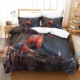 3 Pieces Spider-Man Duvet Cover Printed Bedding Set Pillowcases Hidden Zipper Microfiber Sport Marvel Comics Comforter Cover For