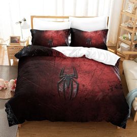 3d Spider-Man Bedding Set 3pcs Marvel Comics Quilt Cover With Pillowcases Zipper Microfiber Polyester For Adults And Teen