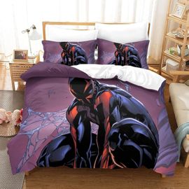 Spider-Man Duvet Cover With Pillowcases Printed Bedding With Zipper Closure Unique Design Marvel Comics Quilt Cover For Adults