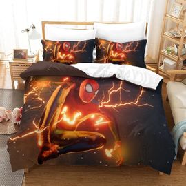 Printed Spider-Man Duvet Cover For Adults Teens Bedding Set With Pillowcases Microfiber Marvel Comics Quilt Cover With Zipper