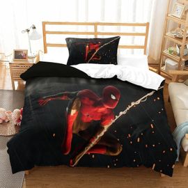 Spider-Man Duvet Cover Print Design Bedding Set Soft Microfiber With Zipper Closure Marvel Comics Quilt Cover Pillowcase For Kid